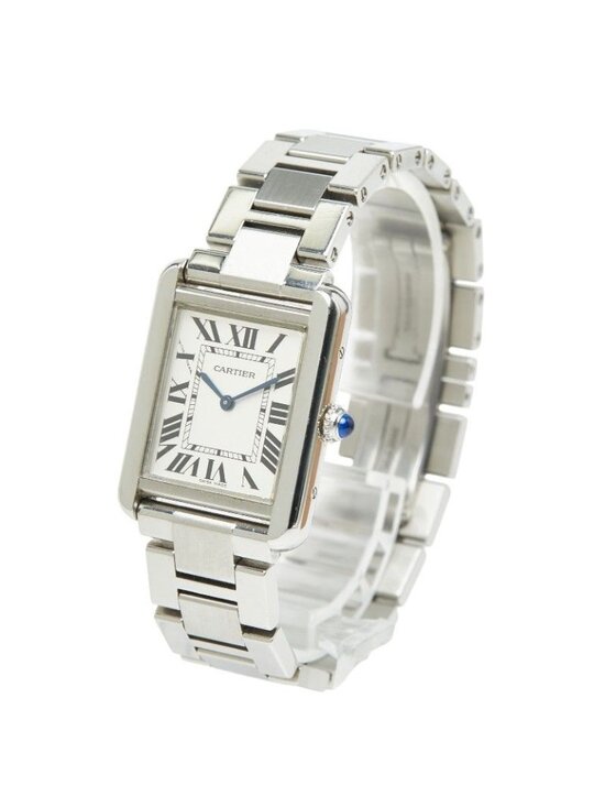 Cartier Tank Solo SM Watch White Silver Stainless Steel